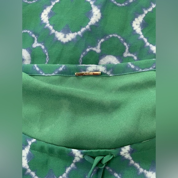 $410 ALEXIS Meadow maxi skirt tie-dye shibori chiffon emerald green M - Picture 9 of 13